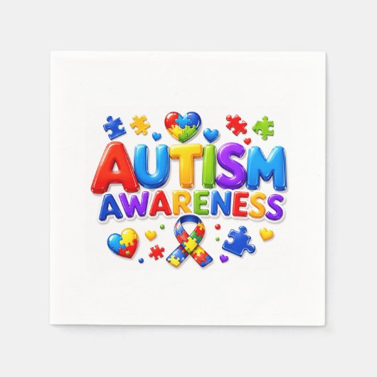 Autisme Bewustzijn Papieren Servetten (Voorkant)