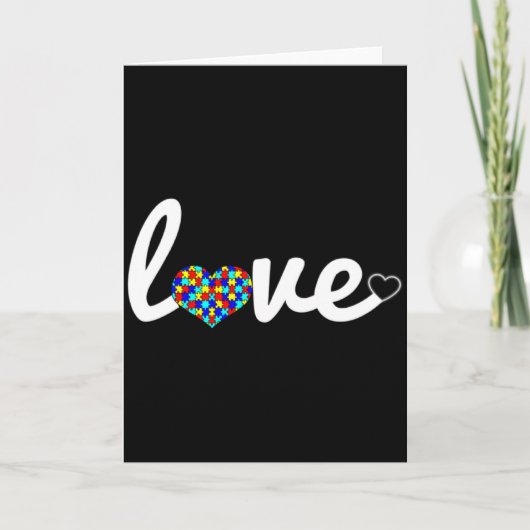 Autisme bewustzijn Perfecte liefde Hart Legpuzzel Kaart (Voorkant)
