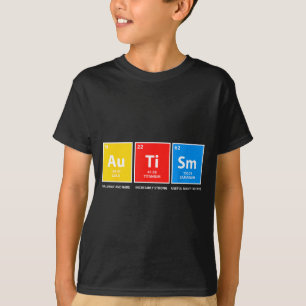 Autisme bewustzijn periodiek systeem asd vrouwen m t-shirt