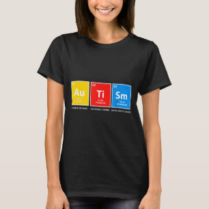 Autisme bewustzijn periodiek systeem asd vrouwen m t-shirt