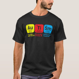 Autisme bewustzijn periodiek systeem Blauw voor on T-shirt