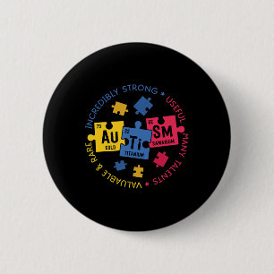 Autisme Bewustzijn Periodieke Puzzel Wetenschap Le Ronde Button 5,7 Cm