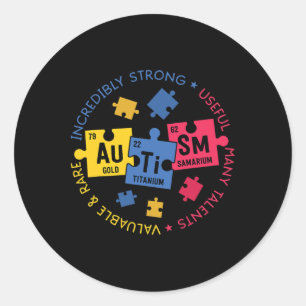 Autisme Bewustzijn Periodieke Puzzel Wetenschap Le Ronde Sticker