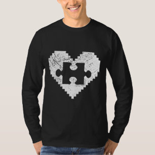 Autisme bewustzijn Pixel Heart Puzzle Kindness T-shirt