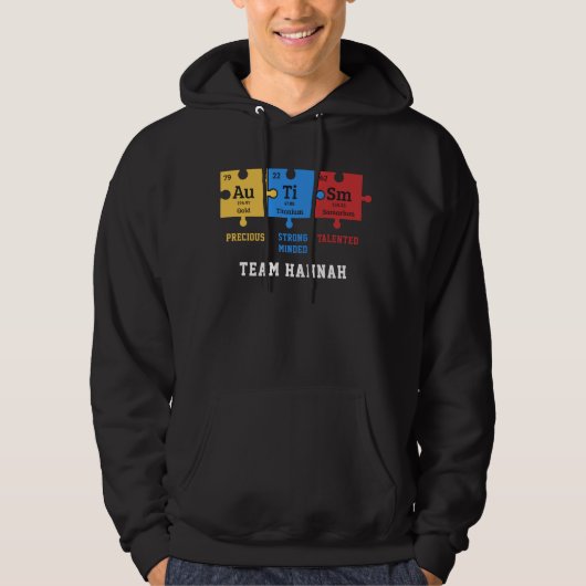 Autisme bewustzijn Puzles Team Name Science Geek Hoodie (Voorkant)