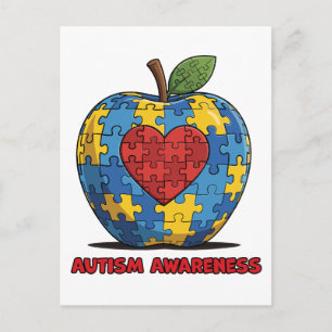Autisme Bewustzijn Puzzel Appel Hart Briefkaart