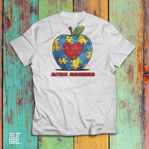 Autisme Bewustzijn Puzzel Appel Hart T-shirt