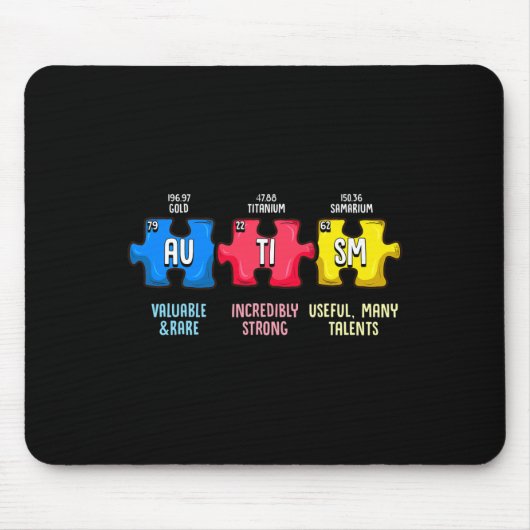 Autisme bewustzijn puzzel chemisch element muismat (Voorkant)