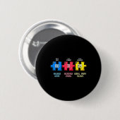 Autisme bewustzijn puzzel chemisch element ronde button 5,7 cm (Voorkant /achterkant)