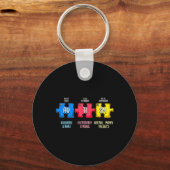 Autisme bewustzijn puzzel chemisch element sleutelhanger (Voorkant)