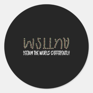 Autisme bewustzijn puzzel de wereld anders zien ronde sticker