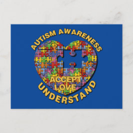 Autisme Bewustzijn Puzzel Hart Briefkaart