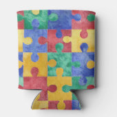 Autisme bewustzijn puzzel koelbox blikjeskoeler (Achterkant)