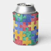 Autisme bewustzijn puzzel koelbox blikjeskoeler (Blikje Achterkant)