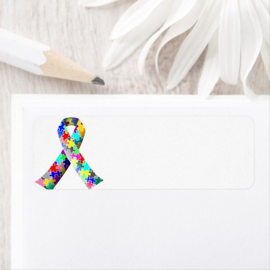 Autisme Bewustzijn Puzzel Lint Adresetiketten Etiket (Insitu)