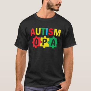 Autisme bewustzijn puzzel lint Trots autisme opa T-shirt