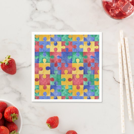 Autisme Bewustzijn puzzel papieren servetten (Insitu)