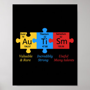 Autisme bewustzijn puzzel periodiek systeem elemen poster
