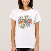 Autisme bewustzijn puzzel strik t-shirt (Voorkant)