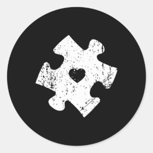 Autisme Bewustzijn Puzzel Stuk Autistische Geschen Ronde Sticker