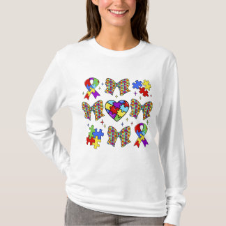 Autisme Bewustzijn Puzzel Stuk Coquette Bow T-shirt