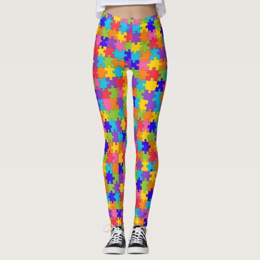 Autisme Bewustzijn Puzzel Stuk Leggings (Voorkant)