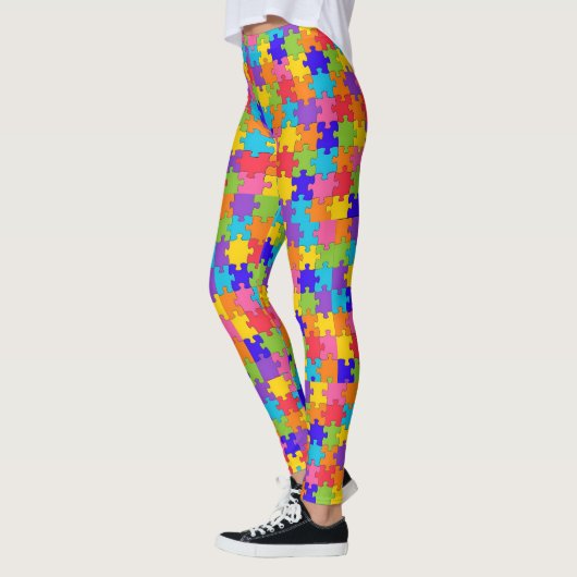 Autisme Bewustzijn Puzzel Stuk Leggings (Links)