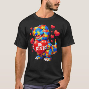 Autisme bewustzijn puzzel T Rex dinosaurus wees aa T-shirt
