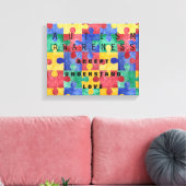 Autisme Bewustzijn puzzel verpakt canvas Afdruk (Insitu (Woonkamer))