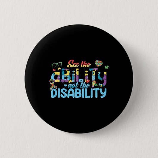 Autisme bewustzijn puzzel Zie het vermogen niet de Ronde Button 5,7 Cm (Voorkant)
