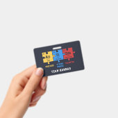 Autisme-bewustzijn Puzzels Team Name ID Badge (Handheld)