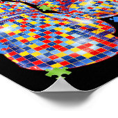 Autisme bewustzijn puzzelstuk boks handschoenen he poster (Hoek)