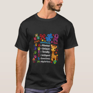 Autisme Bewustzijn Puzzelstuk Regenboog Altijd Uni T-shirt