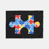 Autisme bewustzijn puzzelstuk zak shirt autisti fleece deken (Voorkant (Horizontaal))