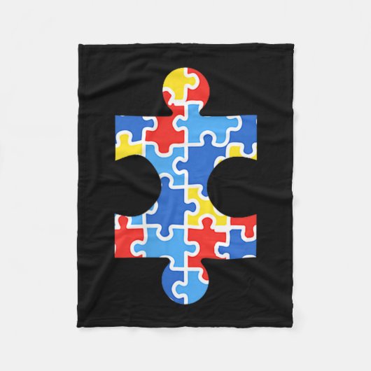 Autisme bewustzijn puzzelstuk zak shirt autisti fleece deken (Voorkant)