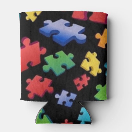 Autisme bewustzijn Puzzelstukjes Blikjeskoeler (Achterkant)