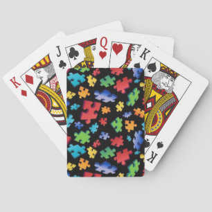 Autisme bewustzijn Puzzelstukjes Pokerkaarten