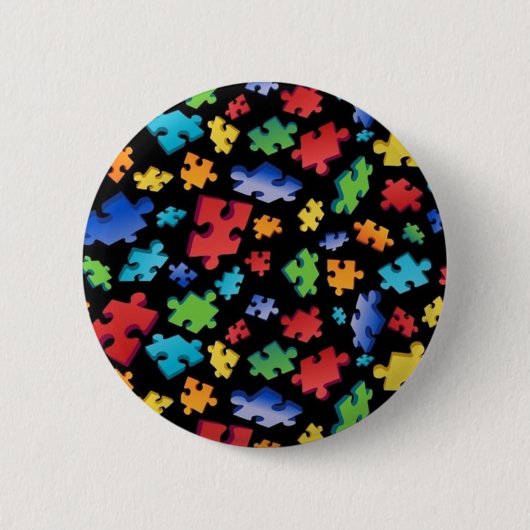 Autisme bewustzijn Puzzelstukjes Ronde Button 5,7 Cm (Voorkant)