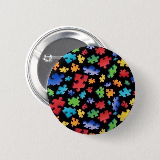 Autisme bewustzijn Puzzelstukjes Ronde Button 5,7 Cm (Voorkant /achterkant)