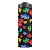 Autisme bewustzijn Puzzelstukjes Thermosbeker (Voorkant)