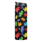 Autisme bewustzijn Puzzelstukjes Thermosbeker (Geroteerd rechts)