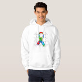 Autisme Bewustzijn Puzzelstukken Lint Hoodie (Voorkant volledig)