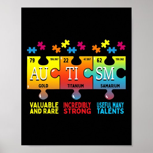 Autisme - bewustzijn Puzzle Chemical Elements Poster (Voorkant)