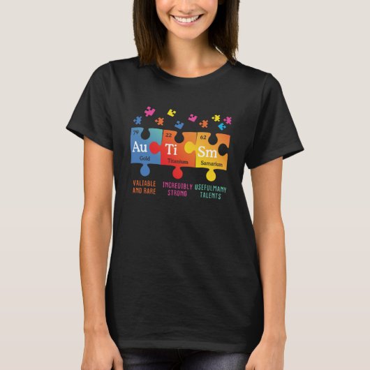 Autisme - bewustzijn Puzzle Chemical Elements T-shirt (Voorkant)