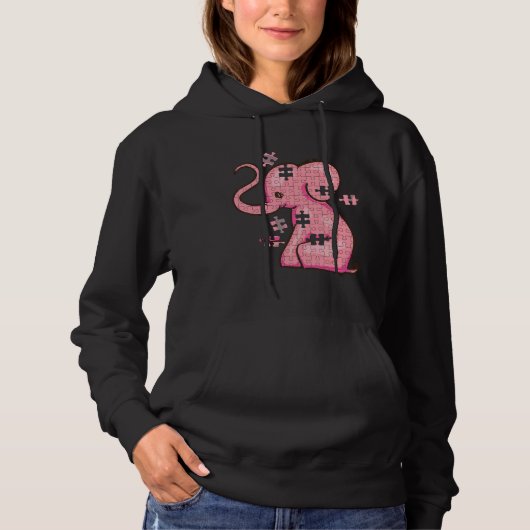 Autisme bewustzijn Puzzle Elephant Perfect Hoodie (Voorkant)