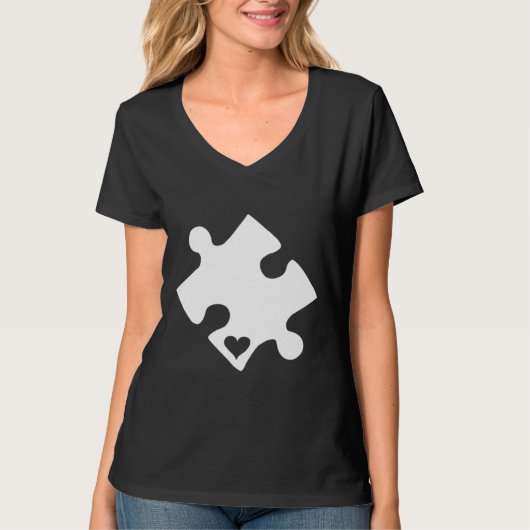 Autisme bewustzijn Puzzle Heart Piece T T-shirt (Voorkant)