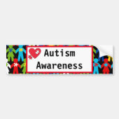 Autisme bewustzijn Puzzle Piece Colorful Car Bumpersticker (Voorkant)