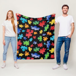 Autisme-bewustzijn Puzzle Piece Fleece Deken