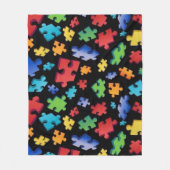 Autisme-bewustzijn Puzzle Piece Fleece Deken (Voorkant)