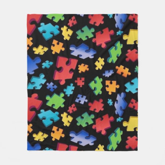 Autisme-bewustzijn Puzzle Piece Fleece Deken (Voorkant)